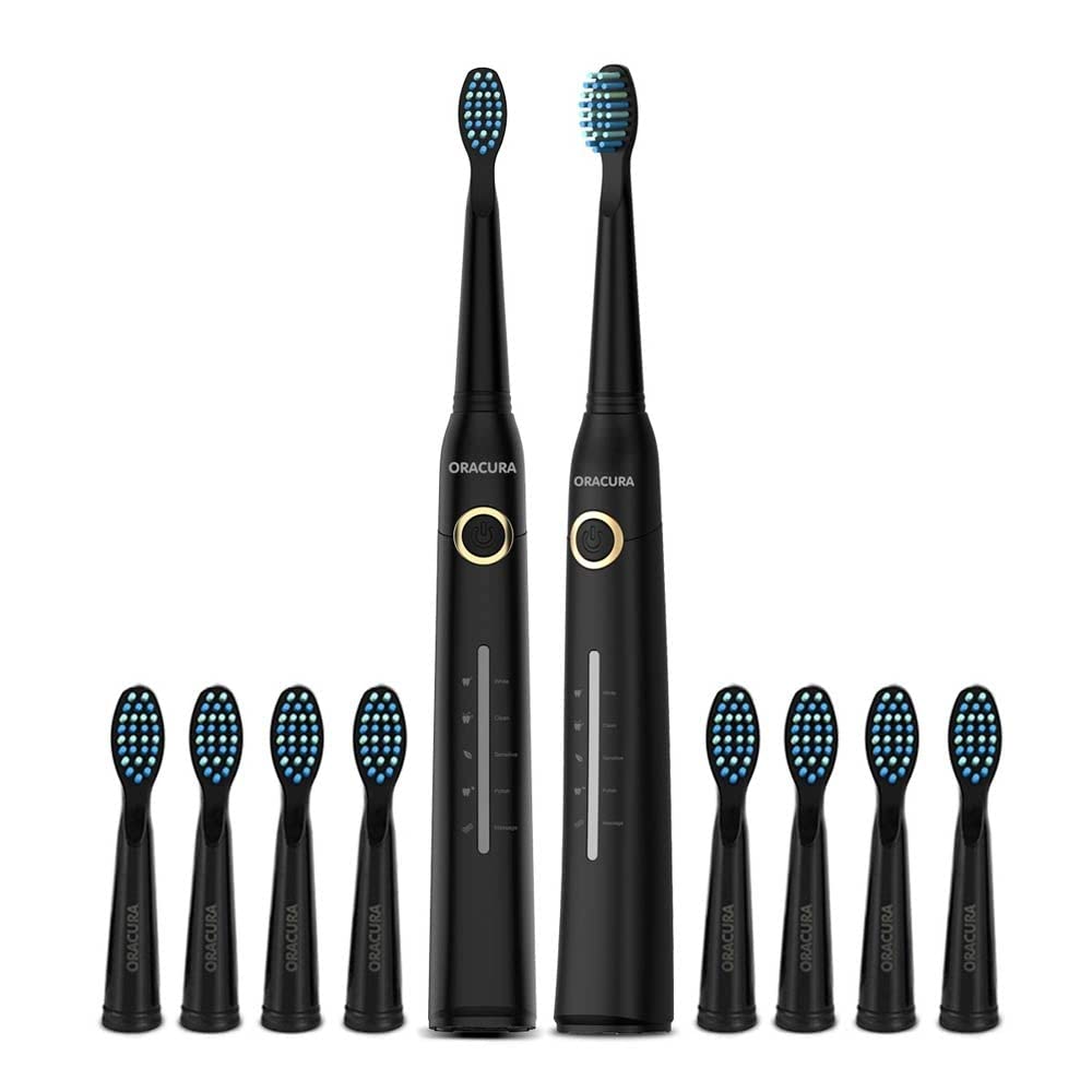 SB200 Grey Smart Sonic Toothbrush + Brightening Natural Toothpaste (Charcoal) | With 3 Brush Heads
