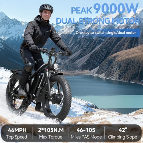 9000W-Peak 52V 34Ah 1768Wh Battery Dual-Motor-Ebike for