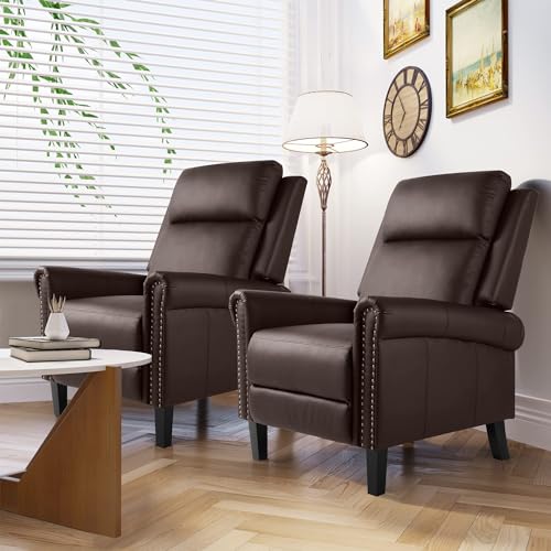 Yitahome Push Back Recliner Chair Set Of Leather Recliner