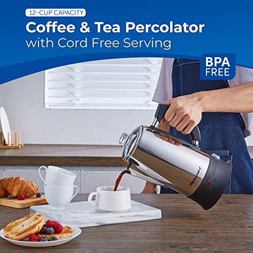 Elite Gourmet EC922 Electric Coffee Percolator, Bpa Free, Keep Warm, Glass Clear Brew Progress Knob thumb #2
