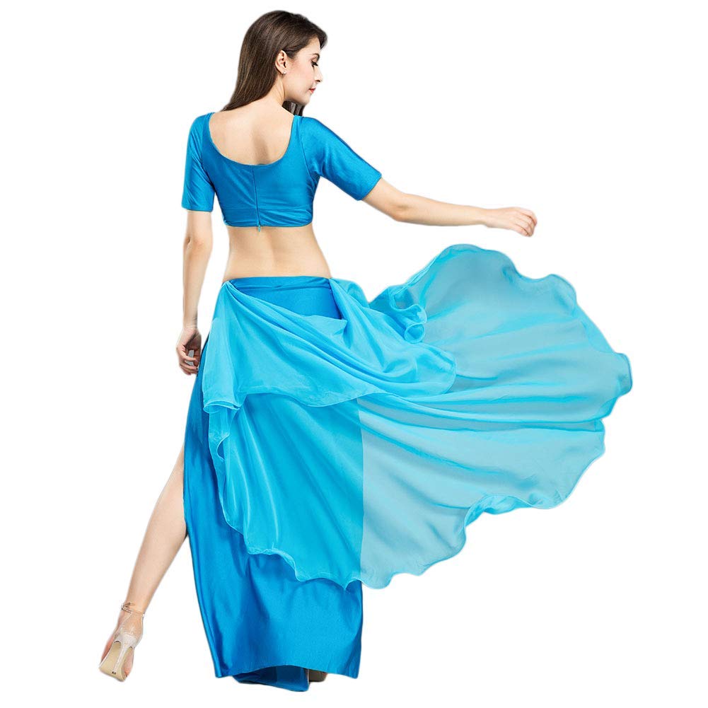 ROYAL SMEELA Conjunto de Danza del Vientre Tops Faldas para Mujeres Traje de Traje de Danza del Vientre Trajes de Rendimiento de Danza Sexy de Moda Tops y Faldas de Hendidura