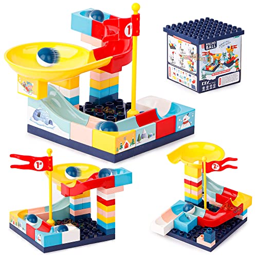 Image of Zest 4 Toyz 2 in 1 DIY Rolling Ball Drop Toys for Kids 38 Pieces Building Blocks Puzzle Educational Learning Toy for Babies Boys & Girls (Pack of 1) Multi Color