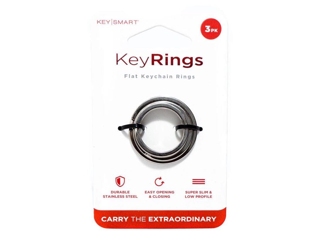 Amazon.com: KeySmart Key Rings - Pack of 3 Flat Key Chain Rings