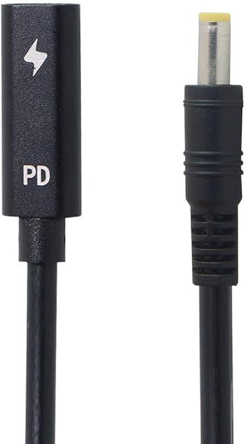 Cablecc Type C USB-C Female Input to DC 5.5 * 2.5mm Power PD Charge Cable fit for Laptop 18-20V