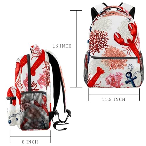 Sac à dos d'école homard tropical pour la rentrée des classes et les sorties