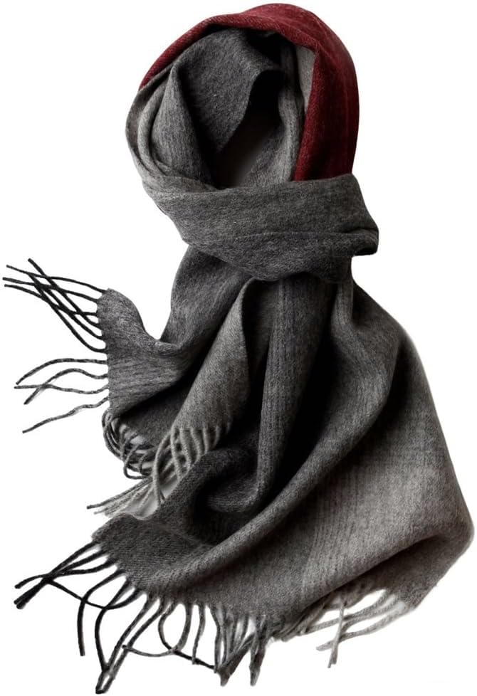 Men's Classic Plaid Scarves Tassel Edge Soft Long Thick Warm Neckwear Fashion Business Casual Large Size Scarf