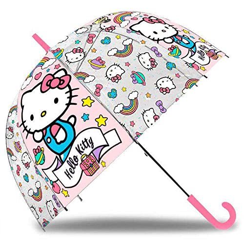 Paraguas Burbuja automatico Hello Kitty 47cm, Transparente Cover