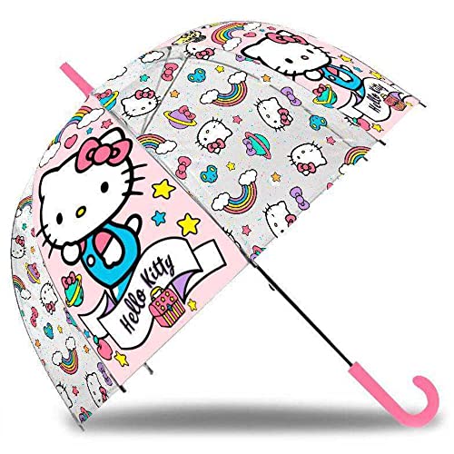 Paraguas Burbuja automatico Hello Kitty 47cm, Transparente