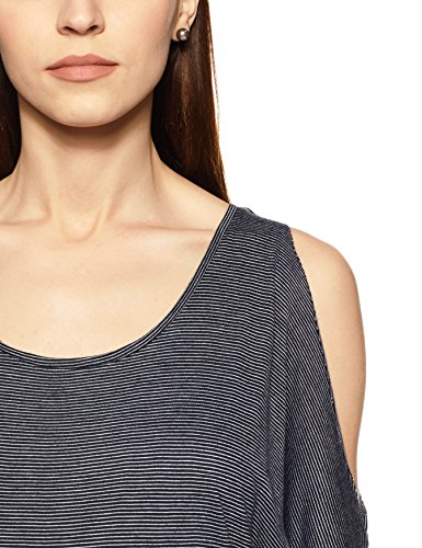 Image of Women's Striped Regular Fit Top (MDKT1068 Black X-Small)