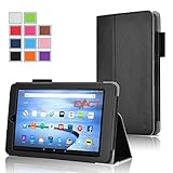 Fire 7 2015 Case , Exact [PRO Series] Professional Slim-Fit PU Leather Folio Case for Amazon Fire (5th Generation - 2015 release) Black