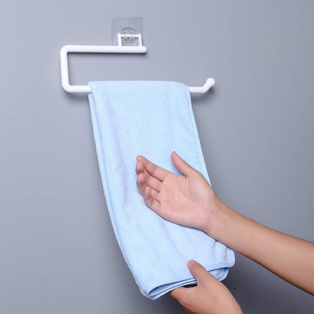 XYNSNDB Portarotolo Autoadesivo per Carta igienica, Confezione da 2, portarotolo in plastica da Parete, per Cucina, Camera da Letto, Bagno, Nessuna Perforazione Richiesta (Bianco)