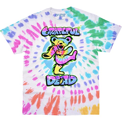 Liquid Blue Grateful Dead Carnival Bear Airbrush Dancing Bear,Multicolor,Medium