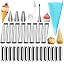 16 pcs horn molds + 16 canoli tubes +3 incing nozzles+piping bag + brush + long icing tip