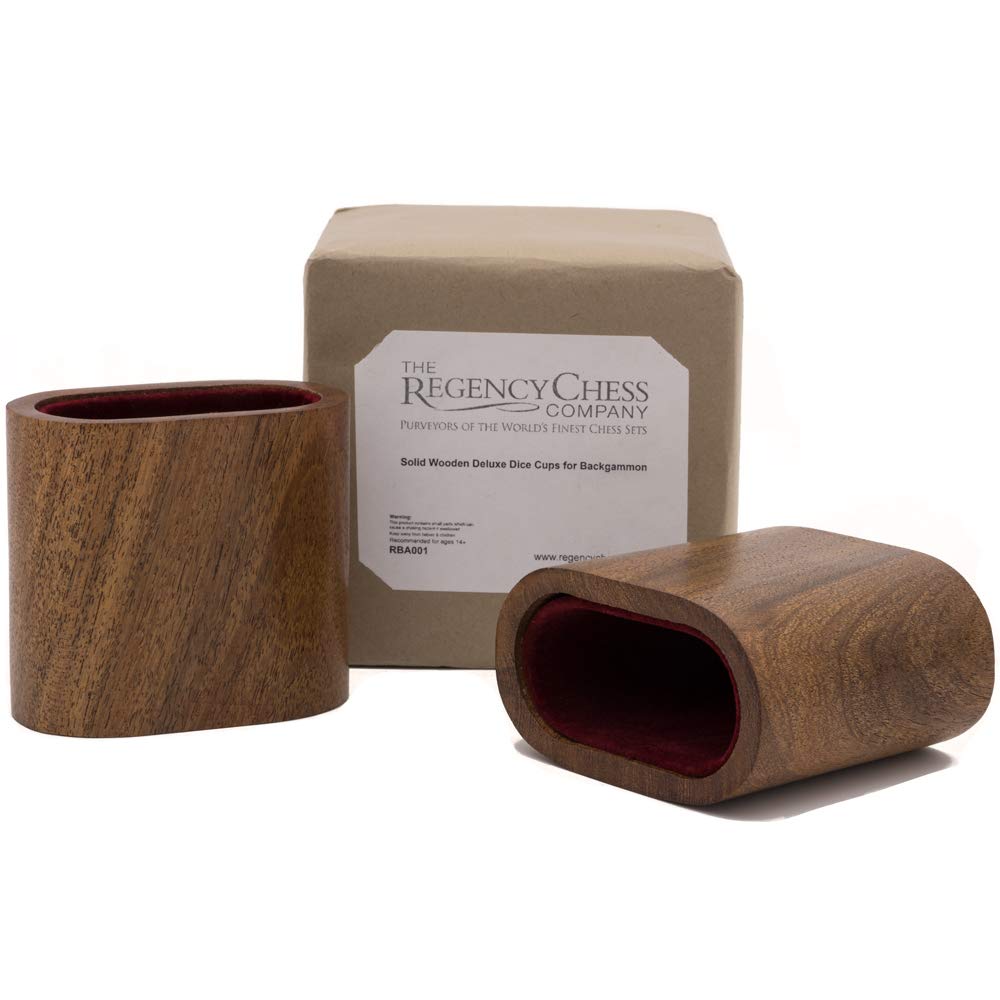 Regency Chess Solid Wooden Deluxe Dice Cups for Backgammon