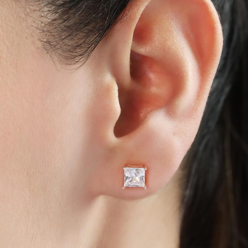 Women's 925 Sterling Silver Solitaire Plated Earrings, Gift Ready