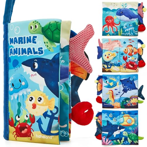 hahaland 赤ちゃん布絵本 布のおもちゃ 洗える 幼児 ピーピーの音が出てくる 指遊び 人気 柔らかい 歯がため 0歳から お風呂のおもちゃ 幼稚園 知育玩具