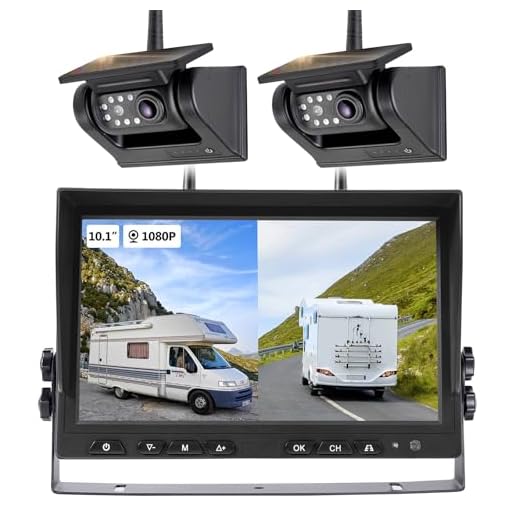 WOOCARTY 10.1" Magnetic Solar Backup Camera