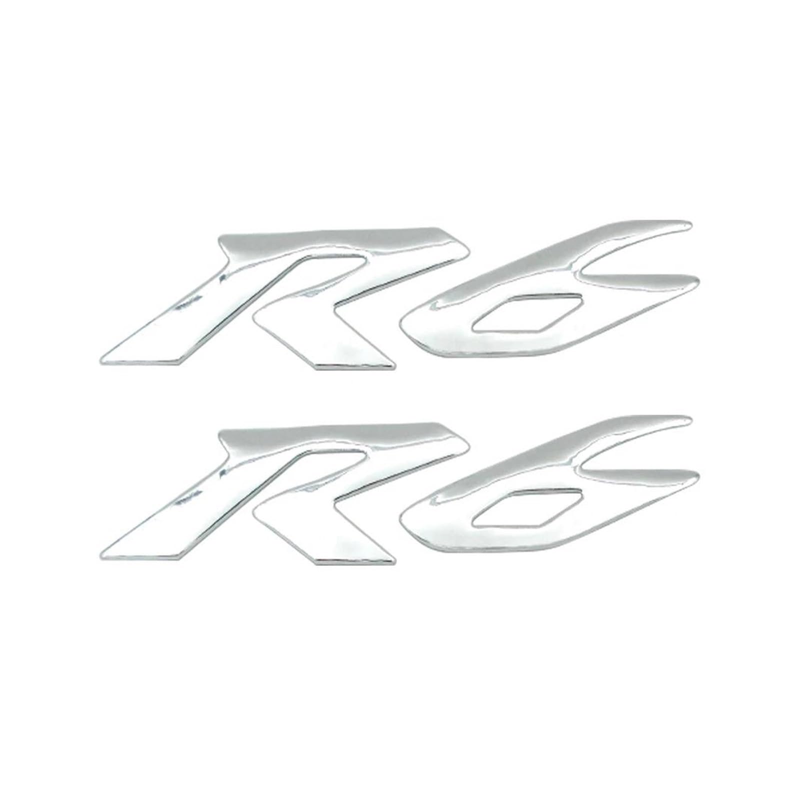 Raise Logo Sticker Racing Fairing Tank Pad Badge Emblem Decal for YZF-R6 YZFR6 YZF600(Silver)