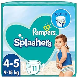 Pampers Baby Windeln Größe 4-5, Splashers, Einweg Schwimmwindel für sicheren Schutz im Wasser, 11 Schwimmwindeln