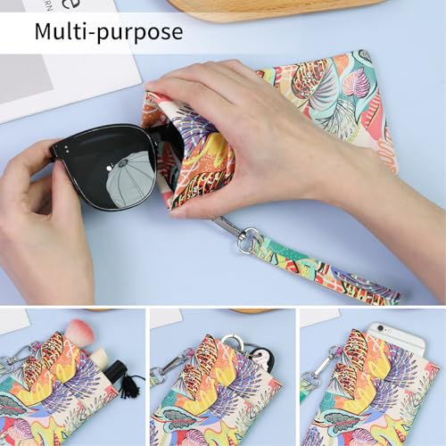 Image of Double Eyeglass Case Soft Dual Glasses Case for Women Men Travel Squeeze Top Sunglasses Cases Eyeglasses Pouch