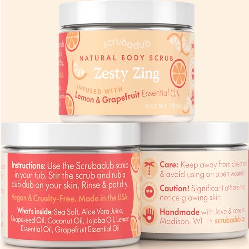 Scrubadub 18Oz Natural Sea Salt Body Scrub Lemon Grapefruit thumb #3