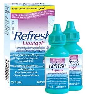 Refresh Liquigel Ophthalmic Solution, Lubricant Eye Drops, Persistent Dryness, and Irritation, 2x15ml