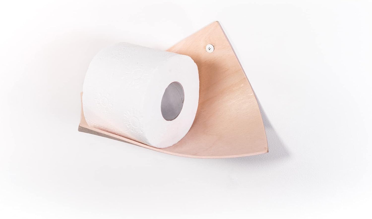 Walnut Toilet Paper Holder, WC Shelf for Roll, Wall Mount Wood Floating Rack for Bathroom, Restroom Loo Organizer