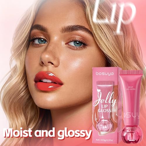 ADMD Jelly Lip Gloss Shimmer Lip Gloss Berry Plum Glaze Sparkling Shine, Lightweight Texture, Moisture-Rich, Long-Wearing, Party Makeup(04# Dazzle Grape) — view 4