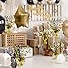 6 Pack Metallic Foil Spray Centerpiece Star Table Decoration Burst Table Centerpieces for Birthday Weddings Anniversaries Christmas New Year Holiday Party Supplies Decor (Black Gold)