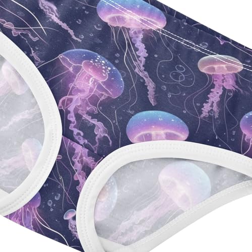 Wusikd Jellyfish Glowing Girls' Underwear Cotton Girls Briefs Soft Toddler Underwear 2T4