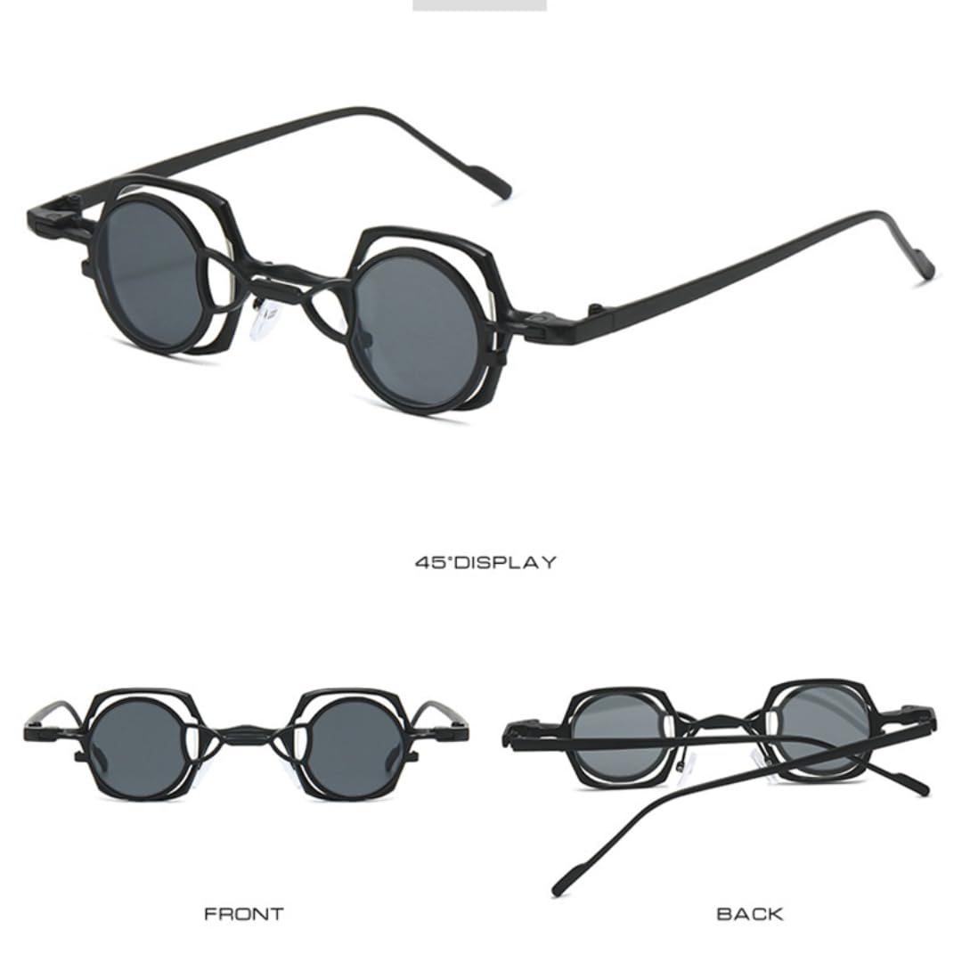 Gafas de sol metálicas con lentes redondas desmontables, estilo espejo, protección UV400.