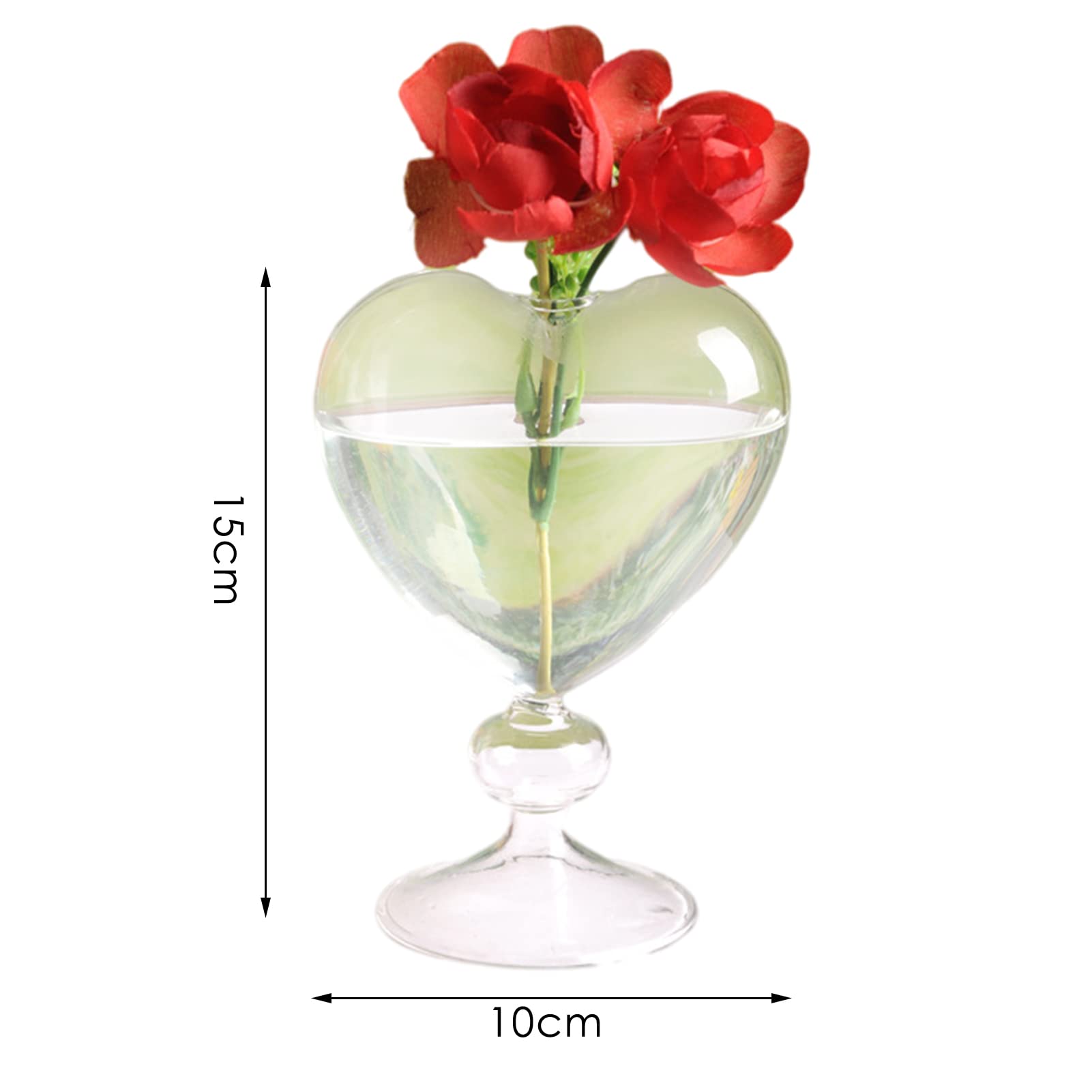 Amazon.co.jp: 花瓶 花器 ガラス製 ハート型 フラワーベース 一輪挿し