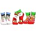 TeeHee Christmas Kids Cotton Fun Crew Socks 3-Pair Pack (3-5Y, Christmas Faces)