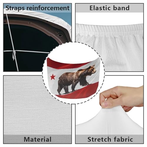 Image of Hood Cover Protector for Car SUV Sedan Truck, Stretchable Auto Hood Wrap Blankets, California State Flag Bear Design, Waterproof Sun-Proof Auto Exterior Accessories