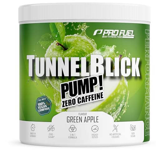 Pump Booster³ ohne Koffein GREEN APPLE 440g - innovative Pump Formel aus Aminosäuren und Pflanzenextrakten – hochdosierter Pre Workout Booster³ koffeinfrei - Made in Germany - 100% vegan