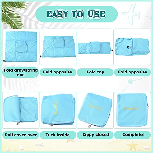 Shappy 3 Pieces Travel Laundry Bag Large Dirty Clothes Bags For Traveling Lightweight And Expandable Luggage Laundry Bag With Drawstring Closure And Zipper, Blue Gray Black, 20 X 21 Inch #TOP4