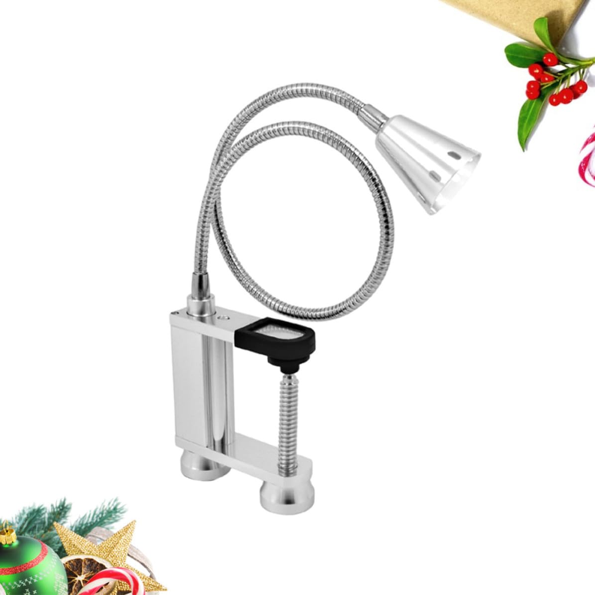 Luce Barbecue LED Flessibile in Lega di Alluminio Argento | Base Flessibile, Portatile e Leggera, Resistente al Calore, Finitura Argento per Uso Esterno