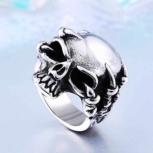 Image of Genuine Stainless Steel Ring Jewelry for Men Fashion Punk Biker Skull Rings