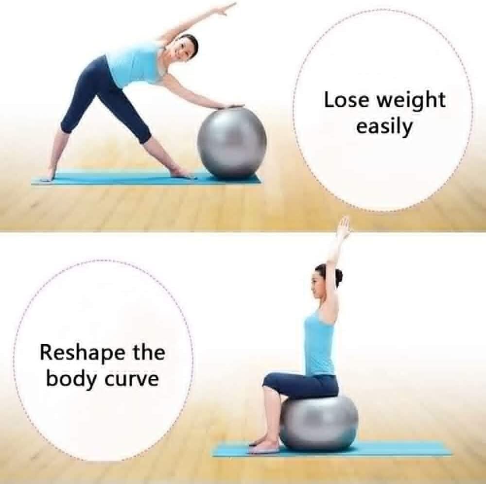 Piłka do fitnessu Piłka do jogi Pilates Ćwiczenia Piłka do ćwiczeń Piłka porodowa, Trening równowagi Fitness Piłka wspomagająca poród(Silver,85cm)