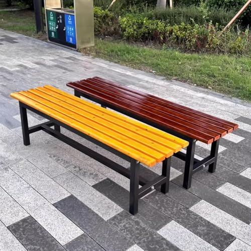 Outdoor Patio Bench Garden Bench Park Seat Chair, Patio Backless 2-Person Seating, Patio Dining Bench Front Porch Benches, for Backyard, Garden, Porch, Patio(Yellow,100cm/39.4in) - Image 4