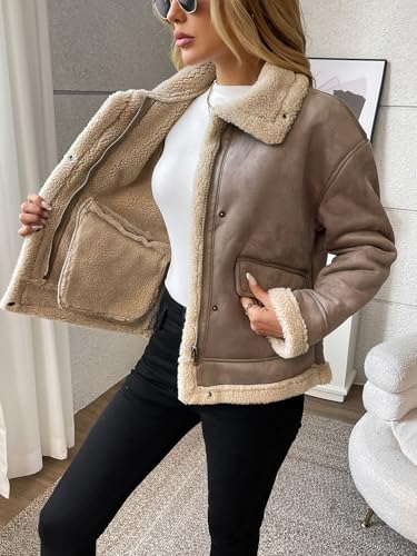LY VAREY LIN Winter Women Faux Leather Jacket Patchwork Fur Coat Moto Biker Zipper Sherpa Shacket4