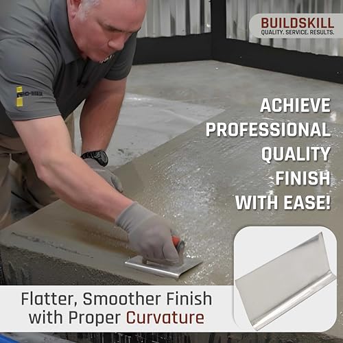 Image of BUILDSKILL Heavy Duty Metal Concrete Edger Tool with Ergonomic Rubber Handle | Ideal for Rounding Borders, Corners, and Applying Cement | Perfect for Finishing, Construction, & Home Improvement