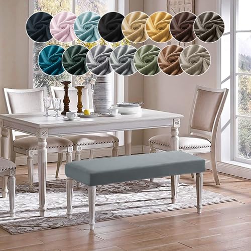 Housse de banc extensible en velours de qualité supérieure rose
