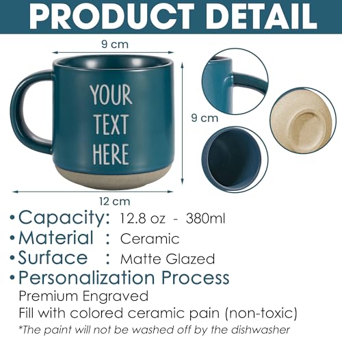Custom Coffee Mug, Personalized Ceramic Cup with Name, Photo, Logo 12 oz - Image 4
