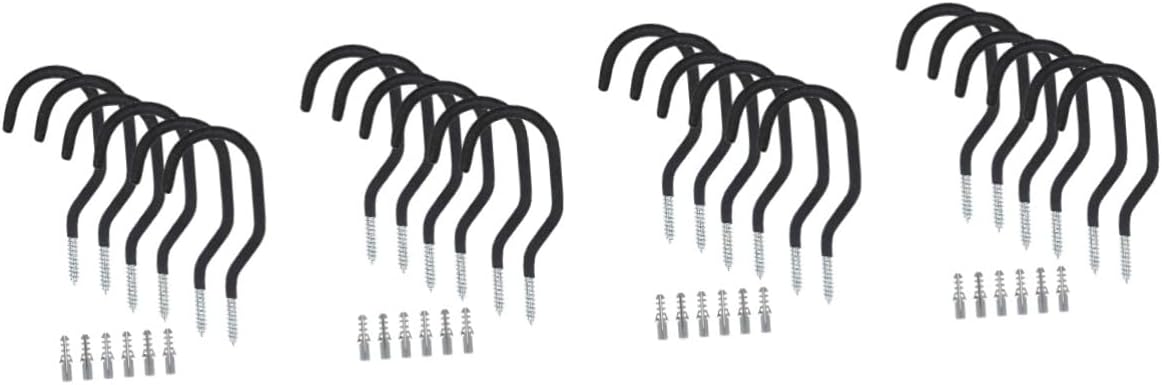 jojofuny 24pcs Heavy Duty Hooks for Garage Storage Bike Hangers Expansion Tubes Easy to Install Ceiling Hooks for Organizing and Tools