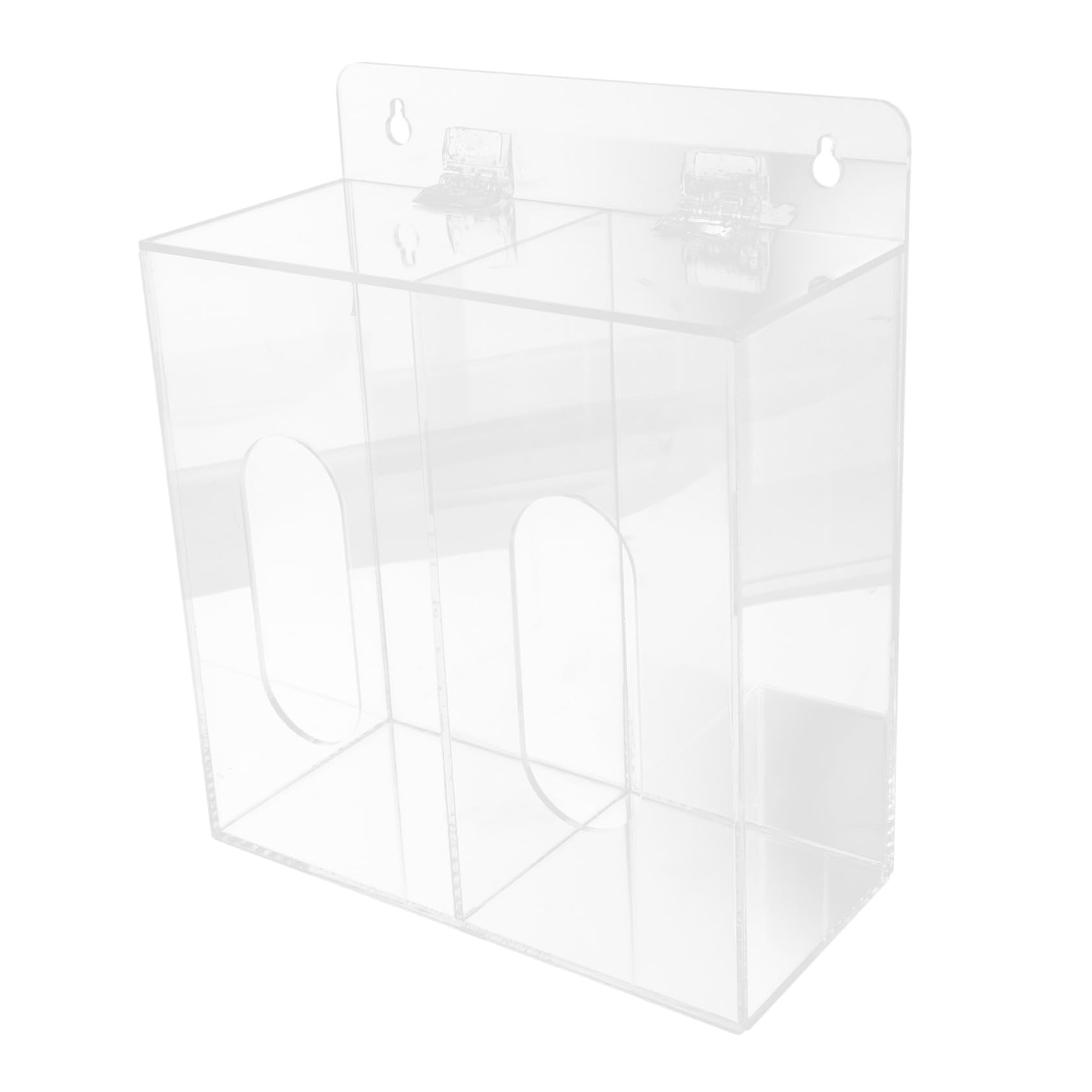 Distributeur Mural Facile à Charger pour Moufles et Masques en Acrylique et Favoriser L'hygiène avec Deux Compartiments en Laboratoires et Centres Médicaux