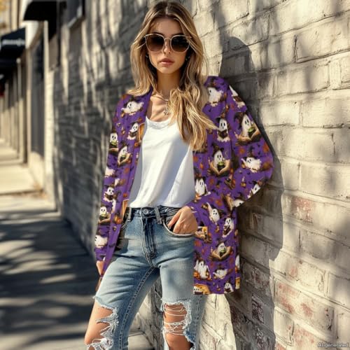 Image of Forchrinse Red Ladybug Cardigan for Women Causal Long Sleeve Open Front Cardigans Sweater Fashion 2024 Fall Coat with Pockets