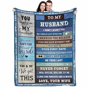 Gifts for Fathers Day for Husband from Daughter, Birthday Gifts for Husband Who Wants Nothing, Husband Soft Throw Blanket from Wife, Christmas Bday Present for Husband from Sons Size 50″x60″