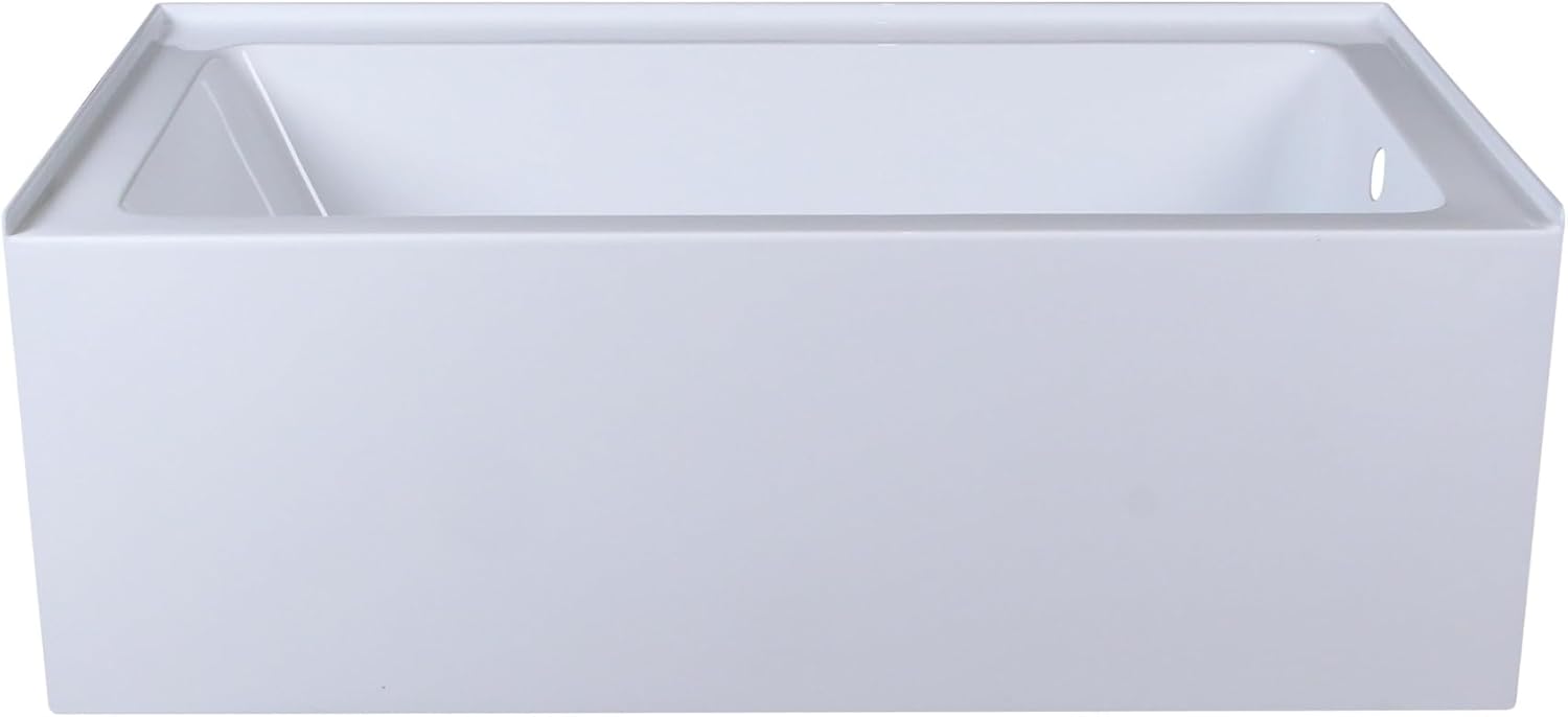 Liora Alcove Soaking Bathtub 32X60 Inch Left Drain, Modern Style, Glossy White