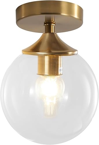 KCO Lighting Gold - Lámpara de techo empotrada para interiores, lámpara de techo semiempotrada, lámpara de techo moderna de mediados de siglo para